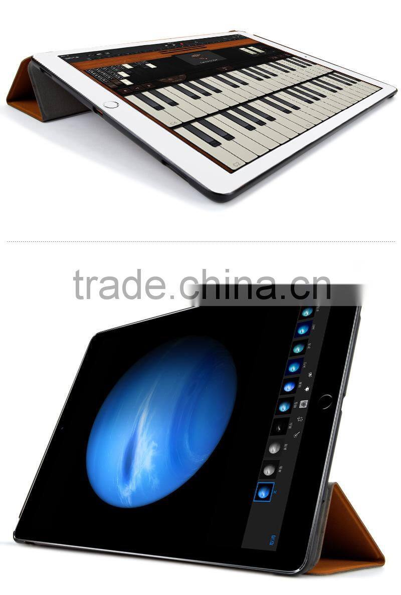 Factory New Arrival Ultra Thin Tri-folding Tablet PU Leather Smart Cover for iPad Pro
