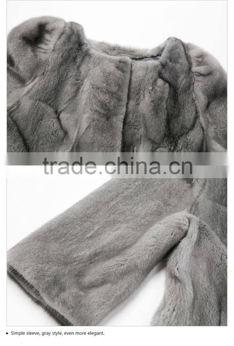 factory OEM raw natural mink fur coat for outerwear