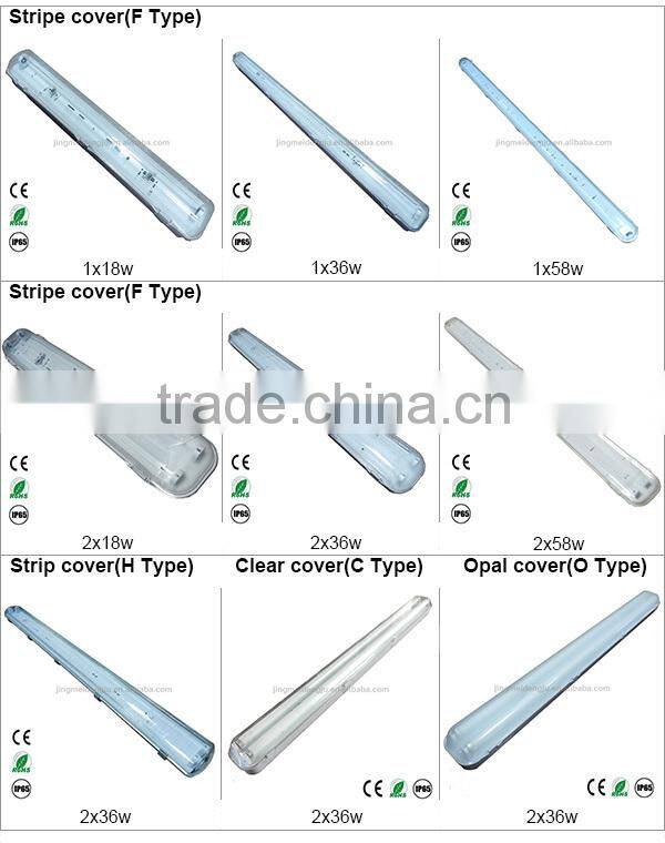 2x18w clear stripe covers for fluorescent light