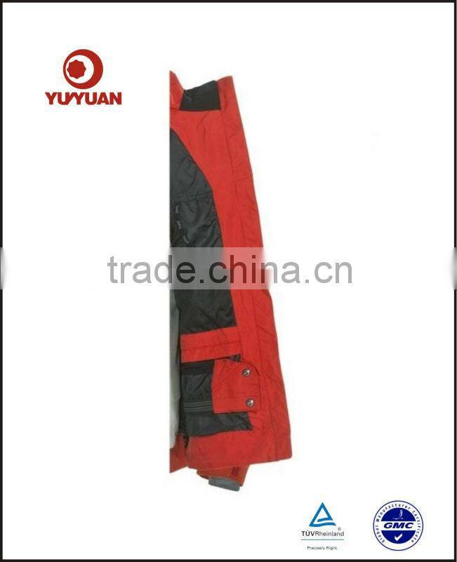 Stylish hooded waterproof outdoor ski jacket with windproof cuff