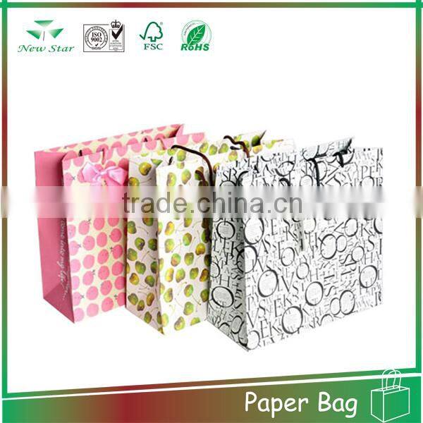 custom design art paper cotton handle shopping paper bags