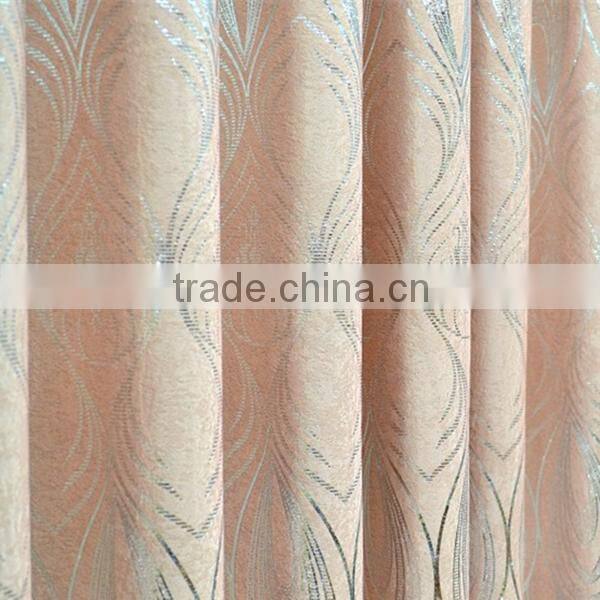 2015 new design foil curtain fabric for living room