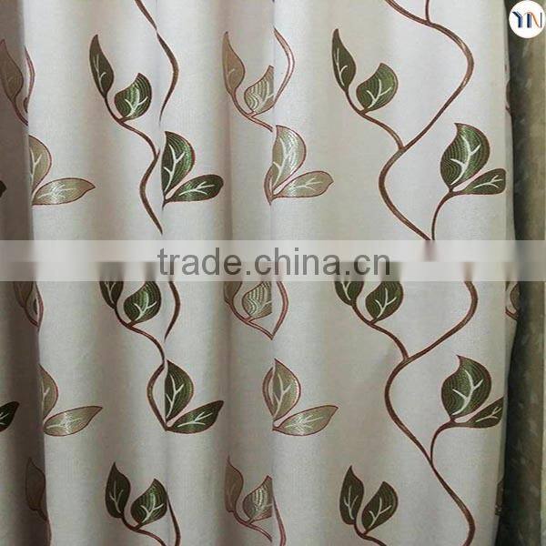 2015 new design jacquard flax fabric for window curtain, flame retardant jacquard blackout fabric wholesale hangzhou factory