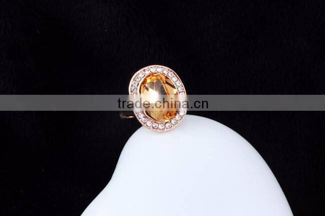 18K gold color rings with blue Gemstone 3gram gold ring