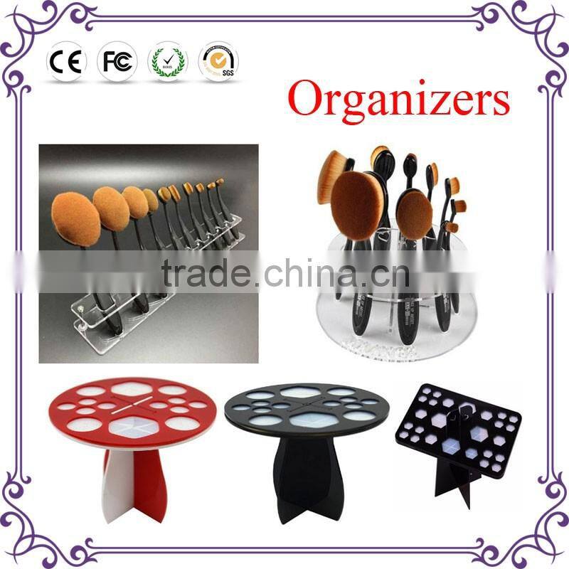 Red/white/black acrylic holder for makeup brush tools portable makeup brush stand