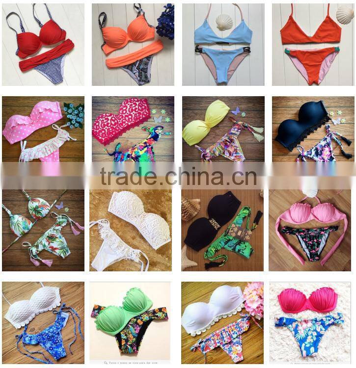 2017 Newest golden top black high waist swimwear girls BH134