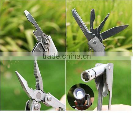 multi grip purpose pliers with knife tools with LED flash light