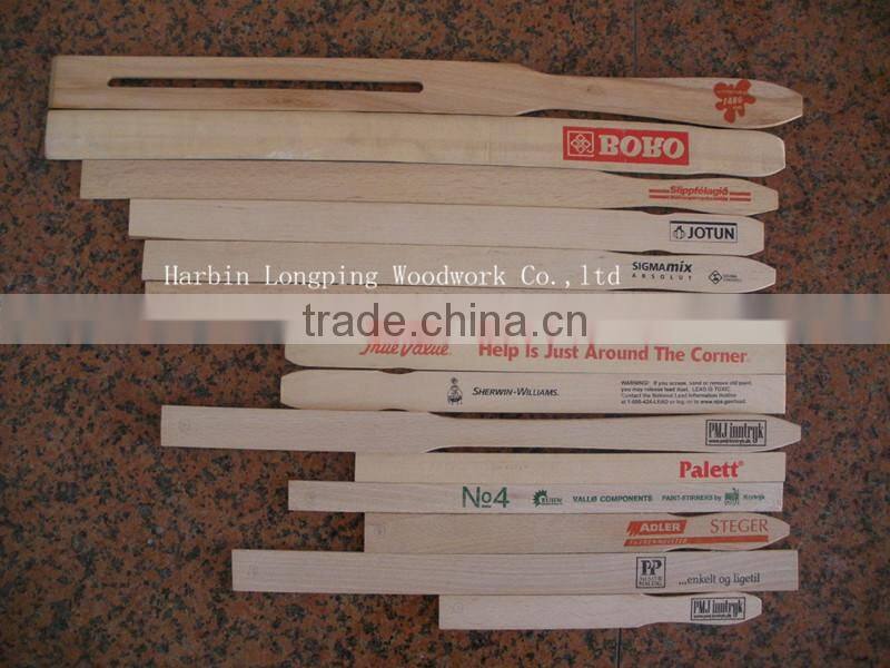 china wholesale high quality one side print oem logo wooden paint stir sticks
