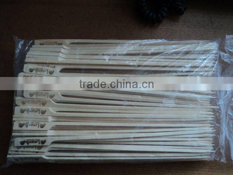 Sale disposable bamboo flat skewer for BBQ 30cm in plastic bag