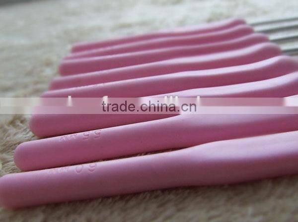 2015 New plastic handle crochet hook set, knitting needle crochet hook