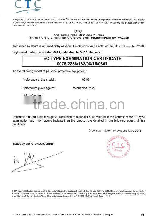 pu coated cut resistant hand glvoes