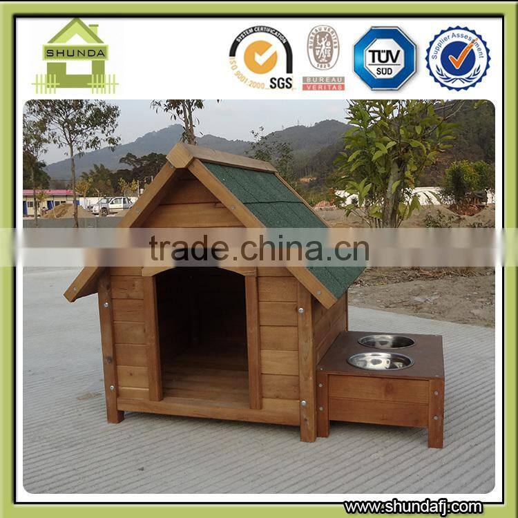 SDD02 Wooden Pet Product Dog Feeders Pet feeders with Stainless steel Bowls design
