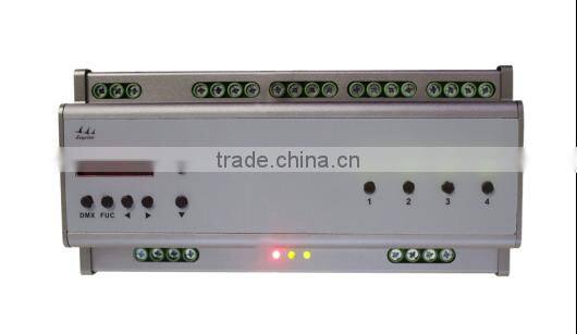 High quality and huge capacity 4CH 5A rail dmx 512 light controller