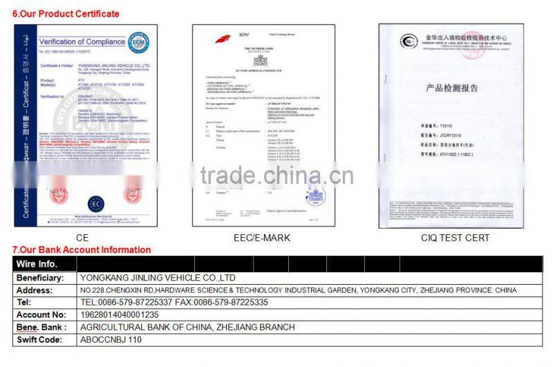 Jinling 300cc UTV quad bike foe sale