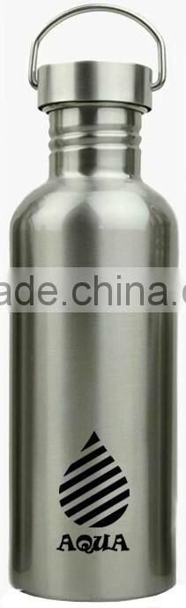 Low MOQ 18/8 stainless steel BPA free streamline water bottle with opener