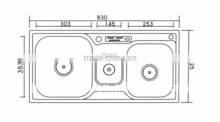 Stainless steel kitchen sink with waste bin