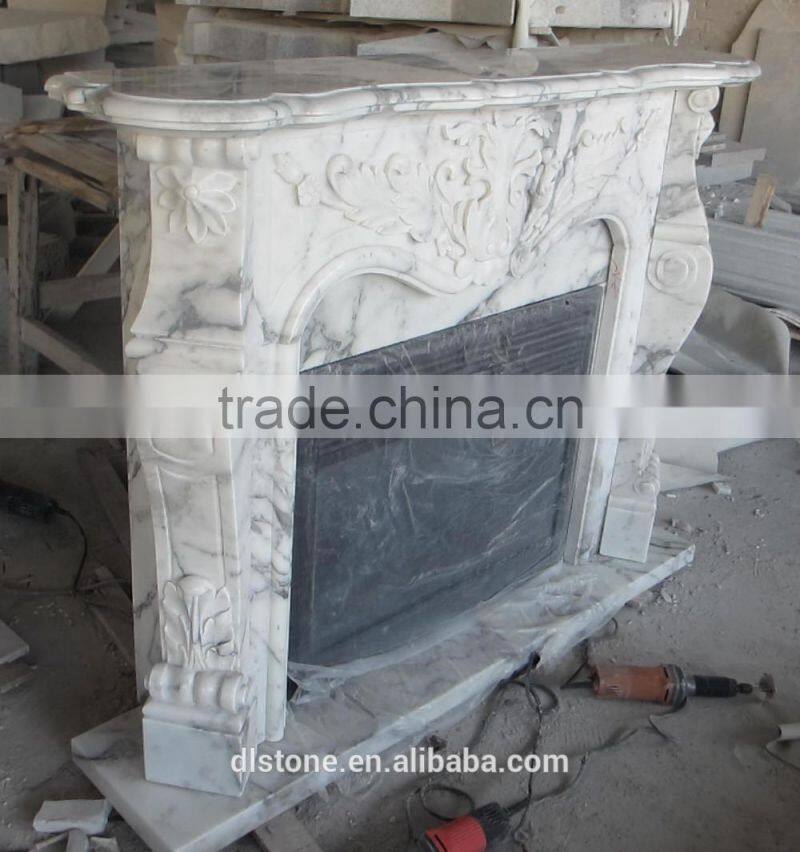 Arabescato Europe Style White Marble Gas Fireplace or Electric Fireplace