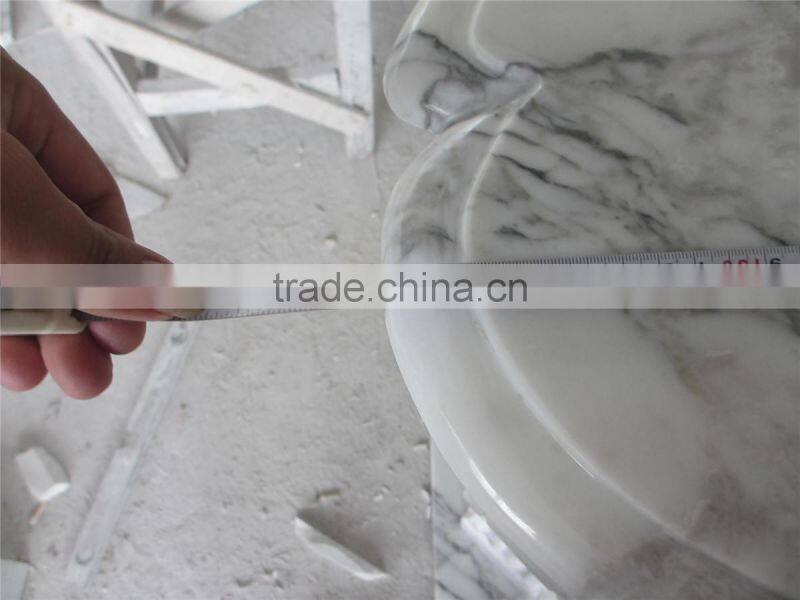 Italian Arabescato White Marble Fireplace Mantel Surrounding With Remote Control Insert