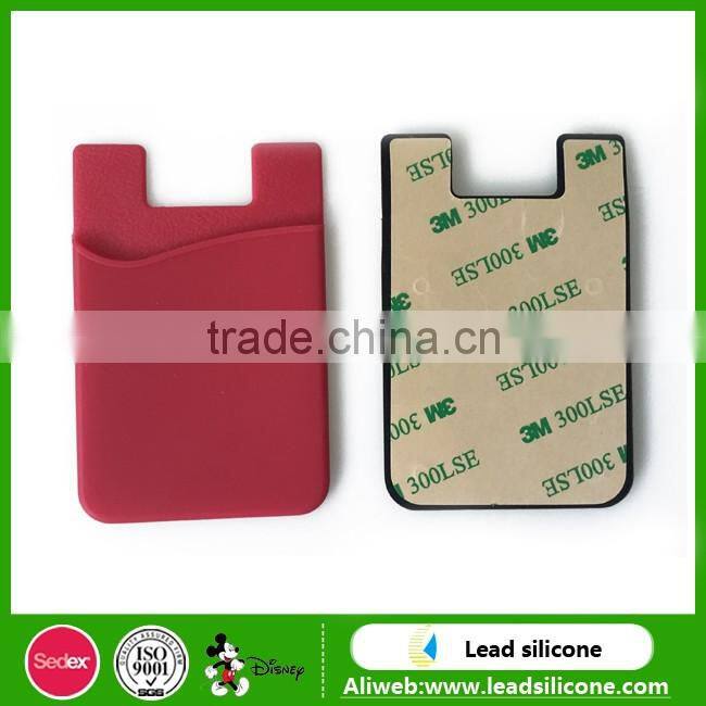2017 High Quality Custom Logo Silicone mobile Phone Card Holder,3M Sticker Silicone Card Holder