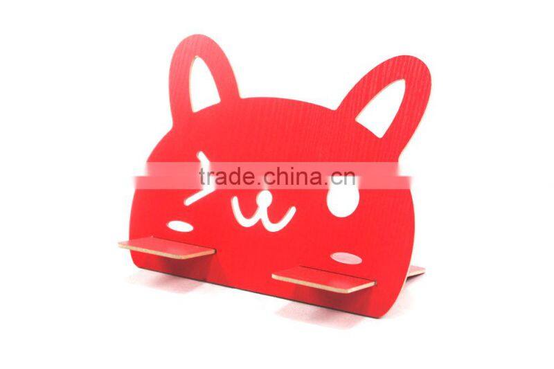 Creative home cartoon cat Wooden Desktop phone holder
