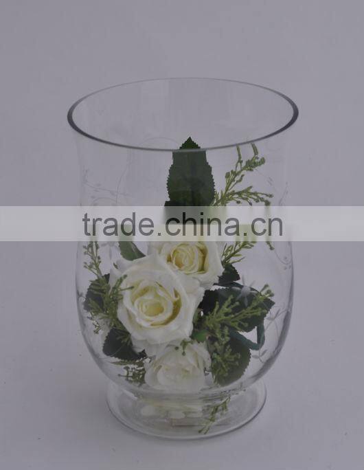hand made glass vase with nice engraving