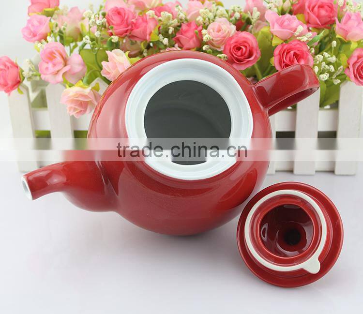 China factory custom logo promotion cheap red glaze porcelain Tea Accessories ceramic tea pot