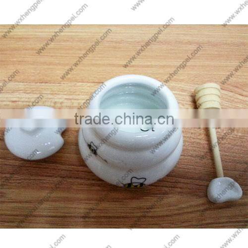 wedding gift White ceramic honey bee cute seasoning box