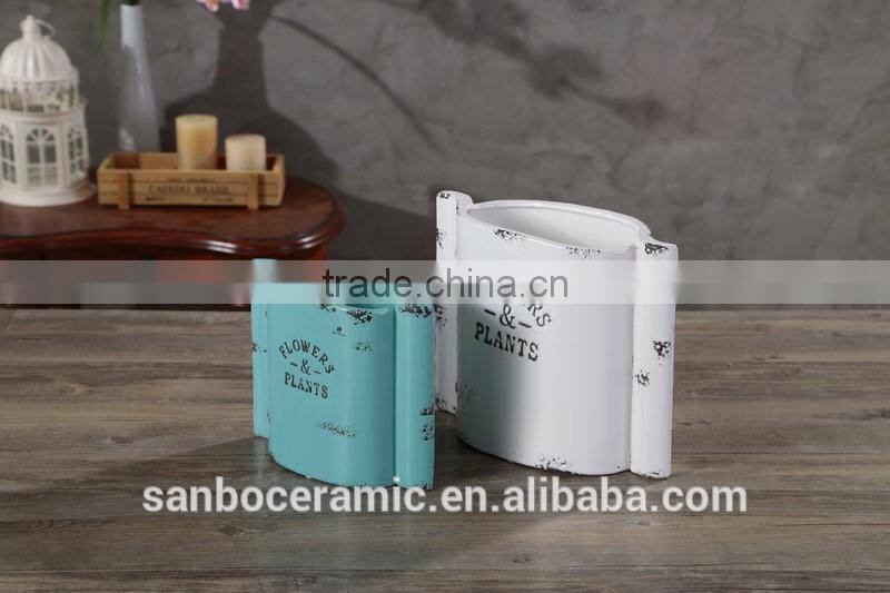 hot sale colorful archaistic garden stoneware/ceramic flower plants/flower pot