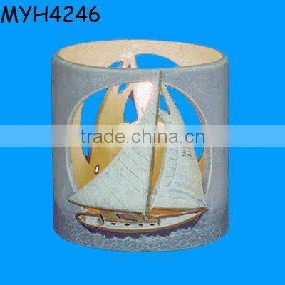 Lovely cat glazed ceramic tealight candle cup with lid