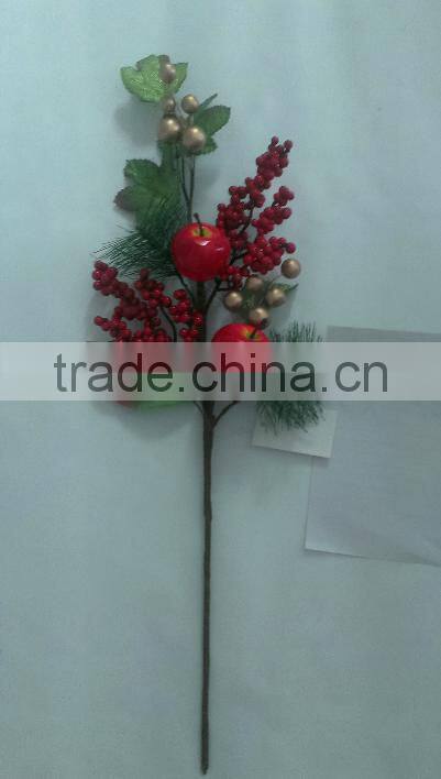 Red apple stick personalized artificial plastic Christmas indoor ornament