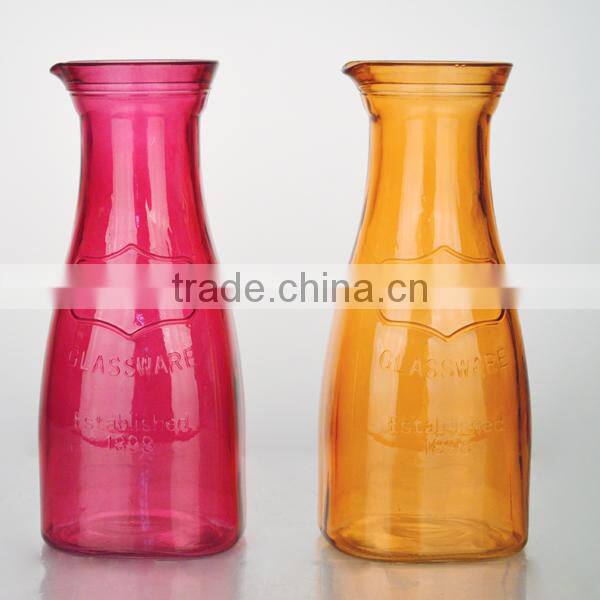 500ml color painted glass milk bottle