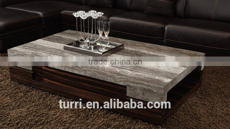 2016 new antique coffee table with marble top for living room furniture