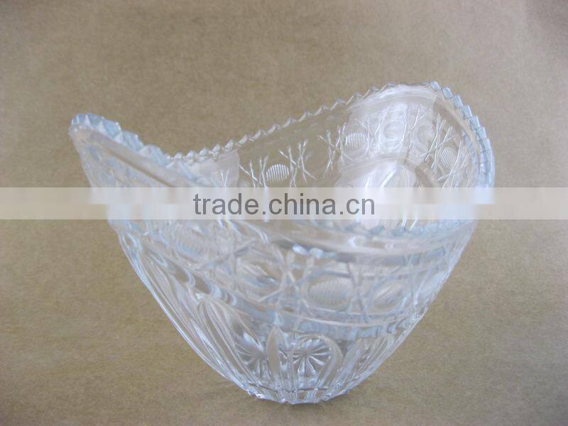 glass fruit bowl boat shape glass bowl