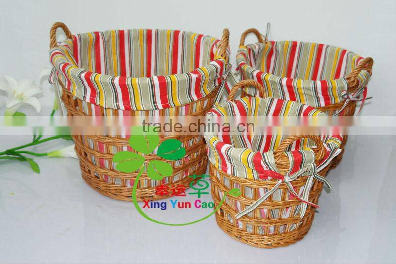 3 set factory supply wicker small laundry basket