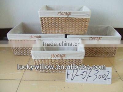 2016 new product straw storage basket with lining &handle for starred hotel wholesale