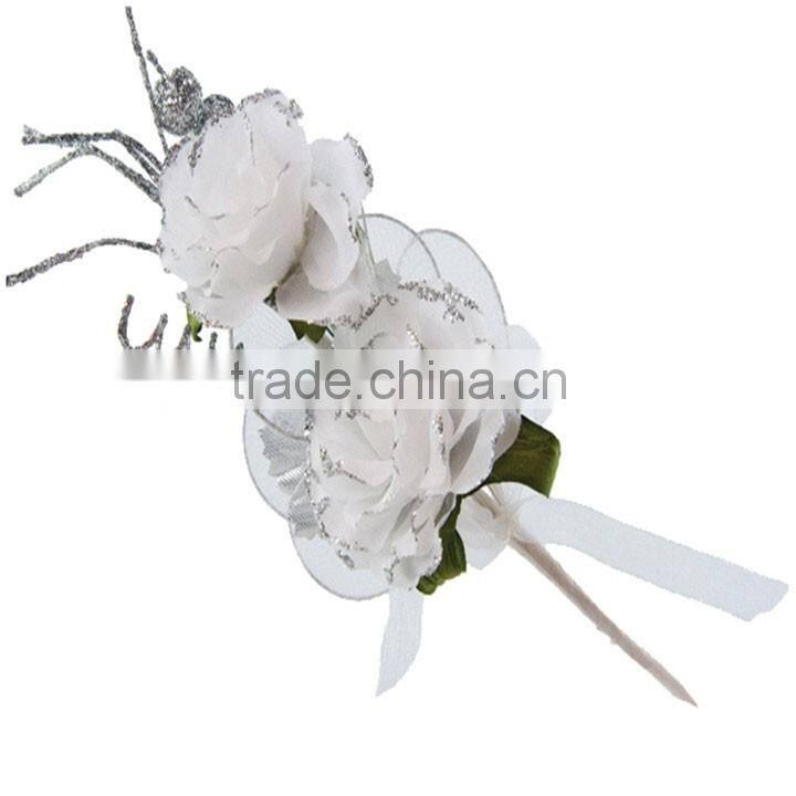 holiday time christmas decorations single stem silk flowers