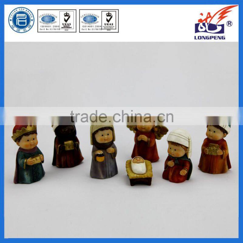 Antique Christmas polyresin Cartoon Nativity Set