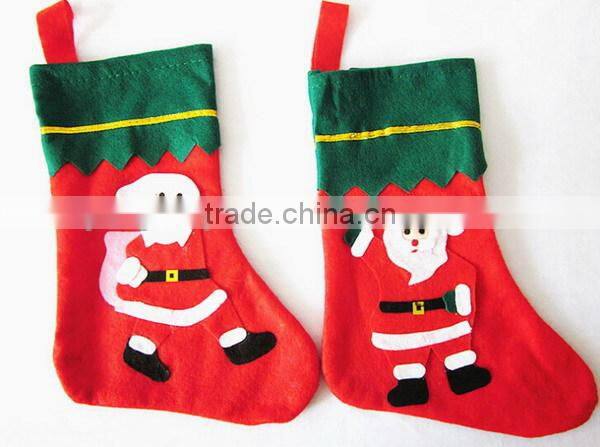 Hot best selling new products alibaba china fabric bulk handmade diy custom felt red wholesale christmas stocking stand