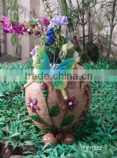 YS11222 butterfly flowers pot garden planter stand garden decoration