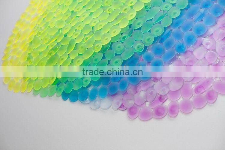 Fashion wood grain oval pvc bath mat