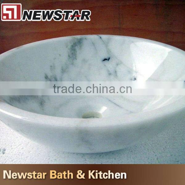 Newstar white marble bathroom sink