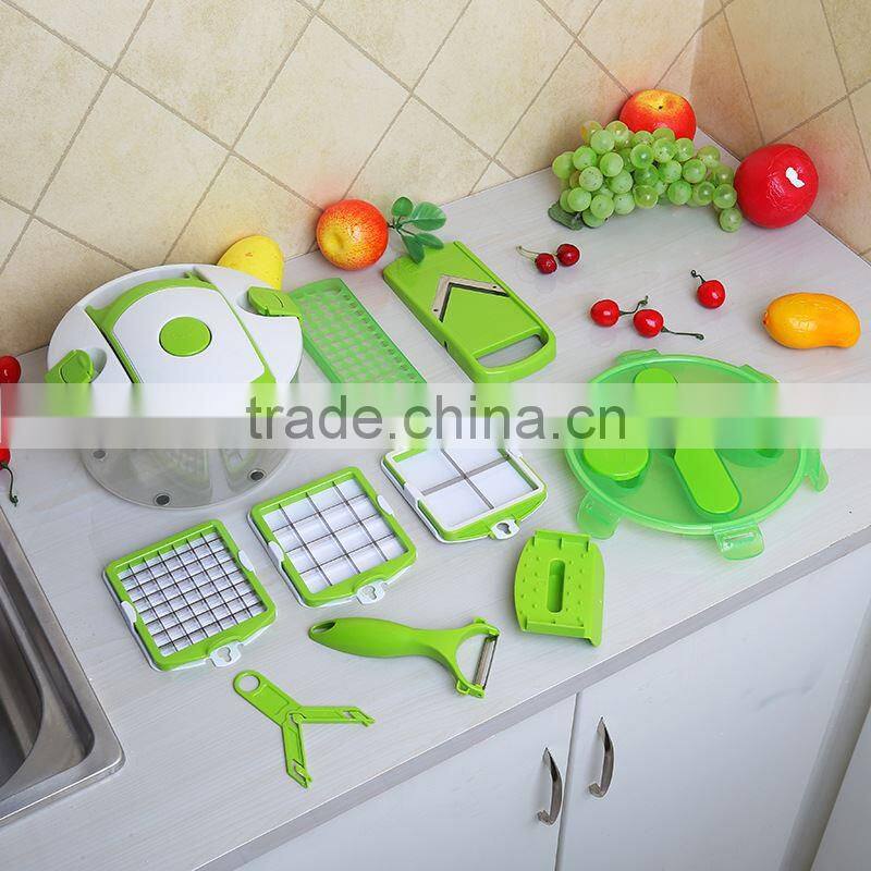 Multifunctional shredder household kitchen assistant 13 piece kitchen tool set round Salad fruit slicer