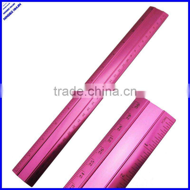 High quality colorful office 30cm aluminium metallic ruler
