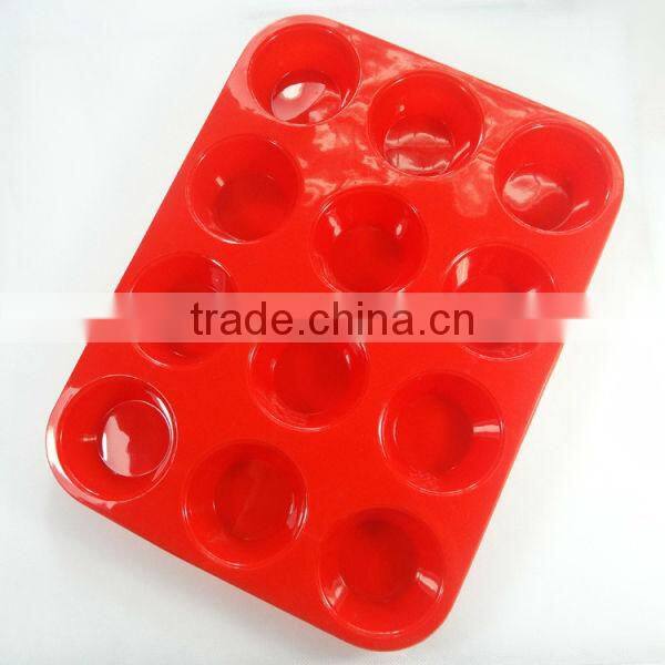 Wholesale 12 holes big silicone cake baking oven palm kernel cake mold, cooki cake mould
