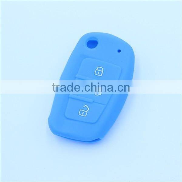 for audi fold 3 buttons keys silicone remtoe key holder, silicone car key case