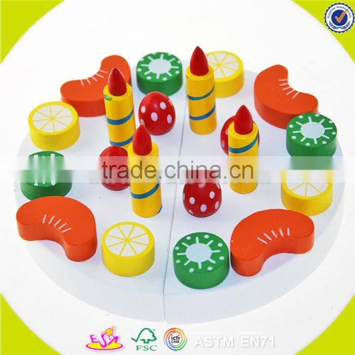 Wholesale best selling wooden cutting food toy high quality kids wooden cutting food toy W10B060