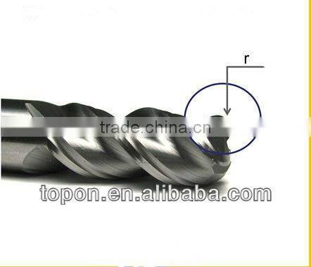 12mm carbide end mill 3 flutes corner radius profile cutter/cutting tool R2.5