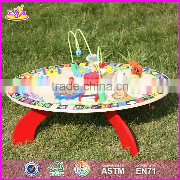 2017 New design multi-function toys wooden toddler activity table W12D065