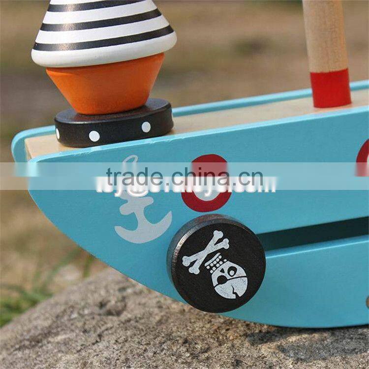 New design pirate toy wooden stacking balance blocks for kids W11F056