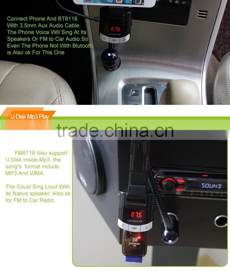 5 in 1 Multi-function wireless Bluetooth car kit with car charger mp3 fm transmitter car holder Handsfree Calling
